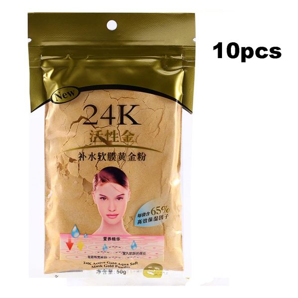 

Wholesale 10 pcs 24K Gold Collagen Face Mask Powder for Beauty Salon Spa Moisturizing Free shipping