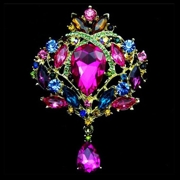 New rhine tone brooche for women vintage fa hion female jewelry gold plated crown gra brooch broche pin mujer
New rhine tone brooche for women vintage fa hion female jewelry gold plated crown gra brooch broche pin mujer