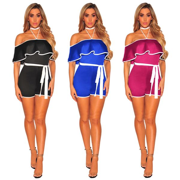 women fashion jumpsuits rompers summer short bodysuit sleeveless strapless ruffles playsuit short pant female club clothing, Black;white
women fashion jumpsuits rompers summer short bodysuit sleeveless strapless ruffles playsuit short pant female club clothing, Black;white