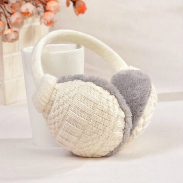 

wholesale- new style winter earmuffs for women warm ear muffs winter ear cover knitted plush winter ear warmers ing, Blue;gray