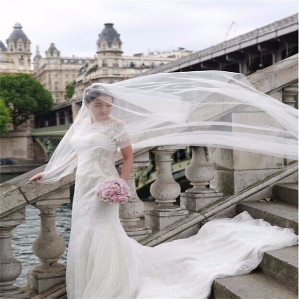 2017 new elegant bridal veils with cut edge 3m soft tulle white/ivory wedding accessories stock long princess wedding veils, Black
2017 new elegant bridal veils with cut edge 3m soft tulle white/ivory wedding accessories stock long princess wedding veils, Black