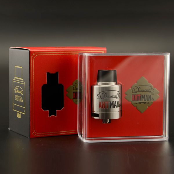 Original Tesla Antman 24 RDA Atomizer Tank SS316 Wire Bottom Design Better Flavor with Large Airflow Holes Electronic Cigarette DHL Free