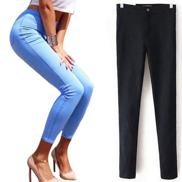wholesale- 2016 black women's high waist skinny jeans high stretch long pencil pant stretchy denim trouser pantalones vaqueros jeans wo, Blue
wholesale- 2016 black women's high waist skinny jeans high stretch long pencil pant stretchy denim trouser pantalones vaqueros jeans wo, Blue