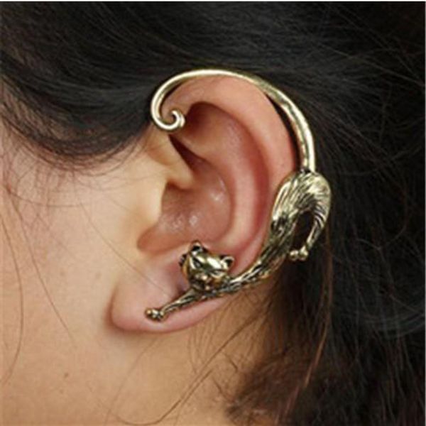 single piece punk style gold silver plated cat post earring with ear cuff rock animal black stud earring women 2019 ear wrap
single piece punk style gold silver plated cat post earring with ear cuff rock animal black stud earring women 2019 ear wrap