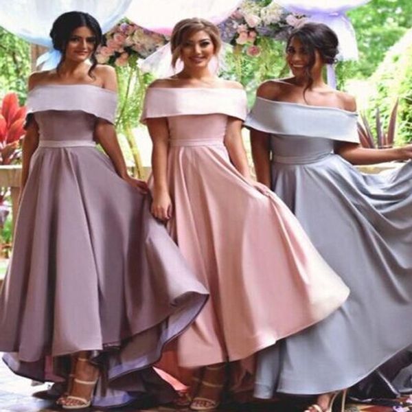 special wide sleeves off shoulder lapel hi-low pink bridesmaid dress ruched with sash customized made party dresses, White;pink
special wide sleeves off shoulder lapel hi-low pink bridesmaid dress ruched with sash customized made party dresses, White;pink