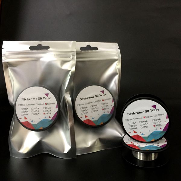 Nichrome 80 Wire 1000 Feet Spool AWG 30 32 34 36 38 Gauge Heating Resistance Coil Wick for Electronic Cigarette DHL Free
Nichrome 80 Wire 1000 Feet Spool AWG 30 32 34 36 38 Gauge Heating Resistance Coil Wick for Electronic Cigarette DHL Free