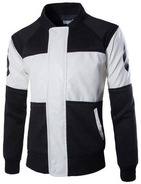 europe and the united states cultivate one's morality men's winter collar stitching locomotive leather jacket black and white / s
europe and the united states cultivate one's morality men's winter collar stitching locomotive leather jacket black and white / s
