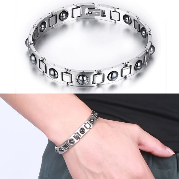 fashion mens health magnetic therapy bracelets stainless steel hematite pain relief for arthritis men women bracelet jewelry b869s, Black
fashion mens health magnetic therapy bracelets stainless steel hematite pain relief for arthritis men women bracelet jewelry b869s, Black