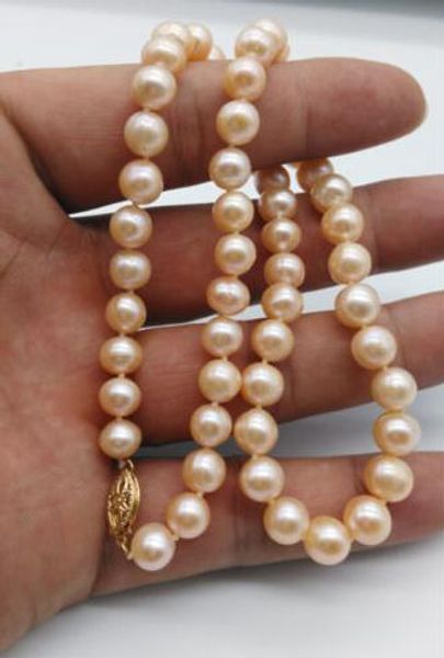 real natural beautiful 8-9 mm pink akoya pearls necklace 18 inch 14k gold clasp, Silver
real natural beautiful 8-9 mm pink akoya pearls necklace 18 inch 14k gold clasp, Silver