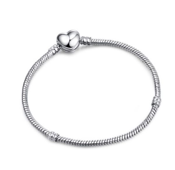 Wholesale 10pcs 925 Silver Plated Heart Clasp Bracelets 3mm Snake Chain Fit Pandora Charm Bead Bangle Bracelet Jewelry Gift For Women
Wholesale 10pcs 925 Silver Plated Heart Clasp Bracelets 3mm Snake Chain Fit Pandora Charm Bead Bangle Bracelet Jewelry Gift For Women