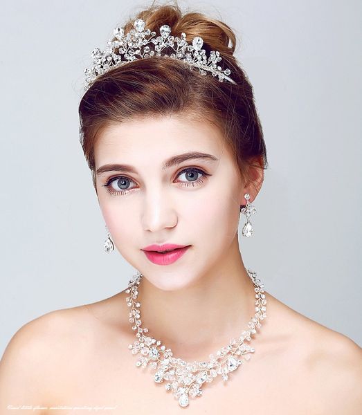 Fashion Handmade Crystal Jewellery Necklace Earrings Tiara Set Bridal Hair Jewelry Accessories Wedding Jewelry Sets For Brides
Fashion Handmade Crystal Jewellery Necklace Earrings Tiara Set Bridal Hair Jewelry Accessories Wedding Jewelry Sets For Brides