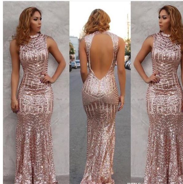sparkly rose gold 2017 mermaid prom dresses sequined open back floor length evening party gowns custom made ing, Black
sparkly rose gold 2017 mermaid prom dresses sequined open back floor length evening party gowns custom made ing, Black