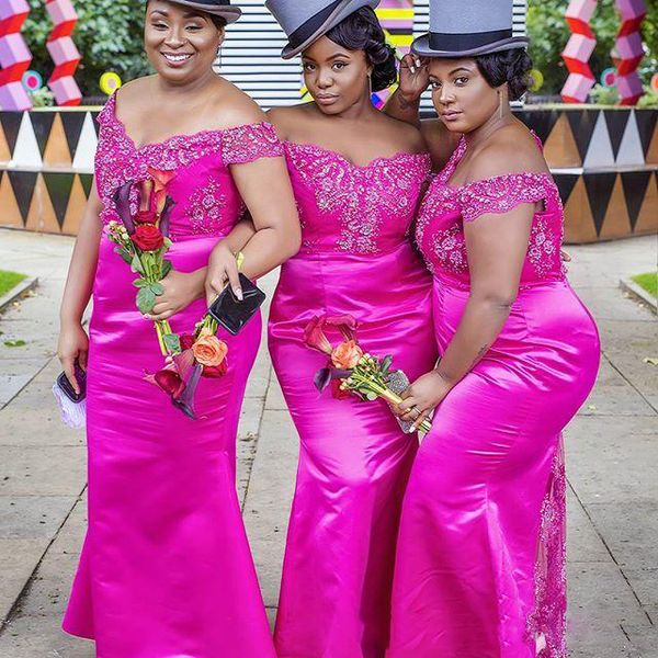 fushia plus size bridesmaid dresses 2018 off the shoulder lace appliques maid of honor gowns satin mermaid women forma party dress, White;pink
fushia plus size bridesmaid dresses 2018 off the shoulder lace appliques maid of honor gowns satin mermaid women forma party dress, White;pink