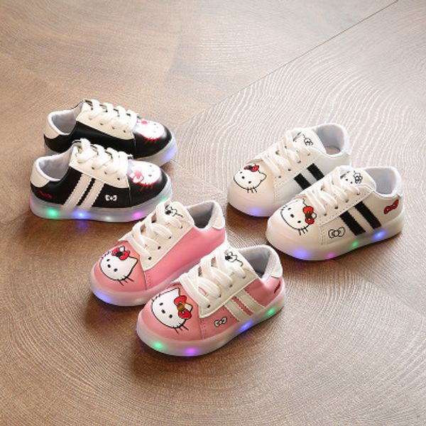 2017 New patch LED fashion baby shoes hot sales cartoon boys girls shoes glowing toddlers hot sales first walkers casual shoes