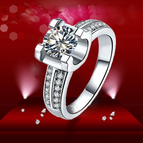 fashion foreverbeauty 1ct round cut bull design star style diamond rings for party ring, Silver
fashion foreverbeauty 1ct round cut bull design star style diamond rings for party ring, Silver