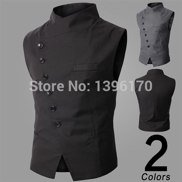 wholesale- 2015 new autumn suit vest men jacket solid colors casual slim unique oblique placket suit waistcoat for men m-xxl, Black;white
wholesale- 2015 new autumn suit vest men jacket solid colors casual slim unique oblique placket suit waistcoat for men m-xxl, Black;white
