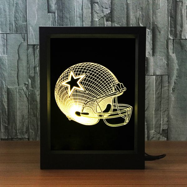 3D Dallas Cowboy Светодиодная фоторамка Украшение Лампа IR Remote 7 RGB Lights DC 5V Factory Wholesale Drop Доставка
3D Dallas Cowboy Светодиодная фоторамка Украшение Лампа IR Remote 7 RGB Lights DC 5V Factory Wholesale Drop Доставка