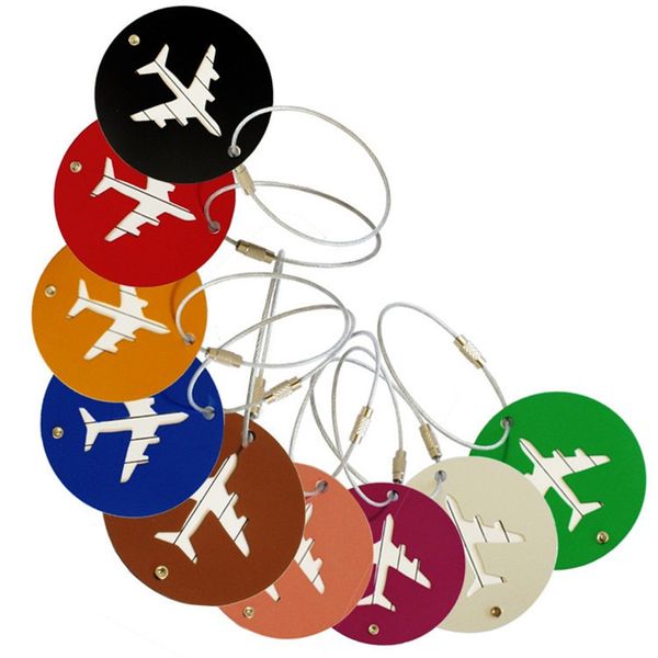 new 9 colors aluminium alloy travel luggage tags circular plane travel suitcase lable airlines round baggage labels da514, Black
new 9 colors aluminium alloy travel luggage tags circular plane travel suitcase lable airlines round baggage labels da514, Black