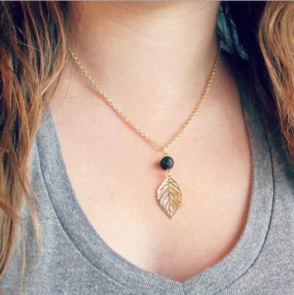 new lava stone bead silver gold leaf necklace aromatherapy essential oil diffuser necklaces black lava pendant necklaces jewelry for women
new lava stone bead silver gold leaf necklace aromatherapy essential oil diffuser necklaces black lava pendant necklaces jewelry for women