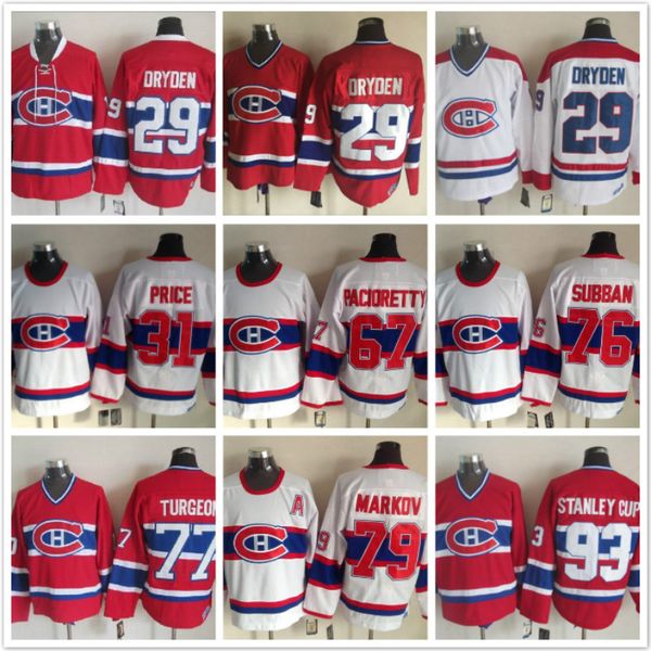 Vintage Montreal Canadiens 29 Ken Dryden 31 Carey Price 67 Max Pacioretty 76 Subban Pierre Turgeon 79 93 White red Ice Hockey Jerseys
Vintage Montreal Canadiens 29 Ken Dryden 31 Carey Price 67 Max Pacioretty 76 Subban Pierre Turgeon 79 93 White red Ice Hockey Jerseys