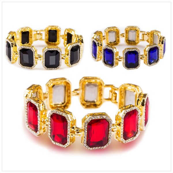 men iced out black red blue gold finish bracelet square crystal hip hop for men women pack with gift box fashion jewelry, White
men iced out black red blue gold finish bracelet square crystal hip hop for men women pack with gift box fashion jewelry, White