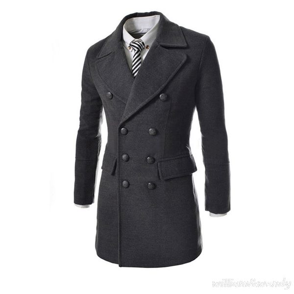 wholesale- men slim wool blend peacoat autumn winter warm double breasted jacket cashmere down coat male classic black long overcoat
wholesale- men slim wool blend peacoat autumn winter warm double breasted jacket cashmere down coat male classic black long overcoat
