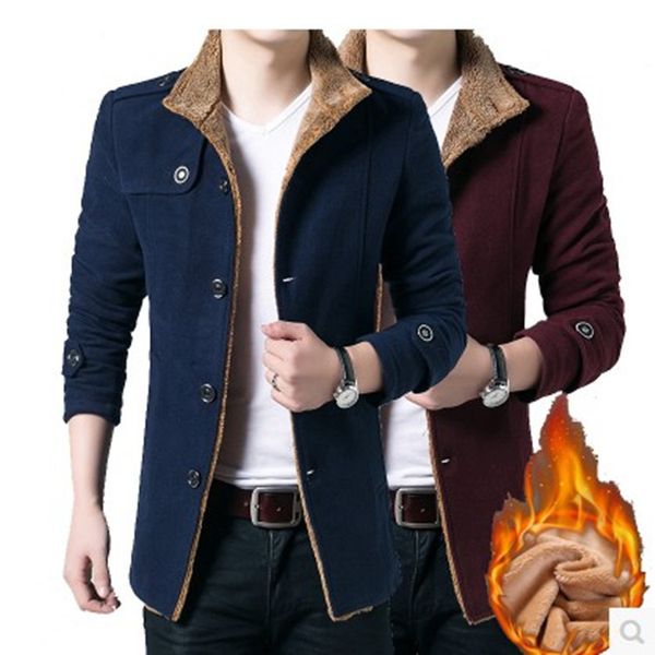 wholesale- winter thickening coat men wool coat winter 4 colors stand collar winter coat slim fit wool coats, Black
wholesale- winter thickening coat men wool coat winter 4 colors stand collar winter coat slim fit wool coats, Black