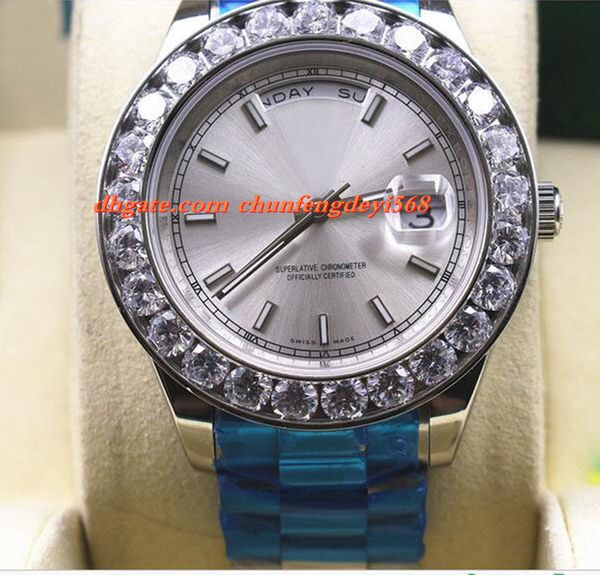 fashion luxury mens bigger diamond 18k white gold watch ceramic bezel with band 41mm automatic movement men watch wristwatch, Slivery;brown
fashion luxury mens bigger diamond 18k white gold watch ceramic bezel with band 41mm automatic movement men watch wristwatch, Slivery;brown