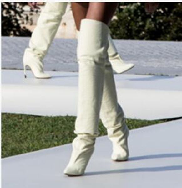 2017 women over knee high boots fashion white long booties thin heel point toe walking booties dress shoes over knee high boots, Black
2017 women over knee high boots fashion white long booties thin heel point toe walking booties dress shoes over knee high boots, Black