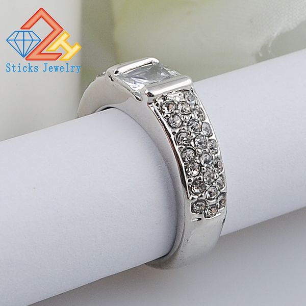 Square crystal white K-plated zircon ring finger ring wedding engagement rings round women jewelry wholesale, Slivery;golden
Square crystal white K-plated zircon ring finger ring wedding engagement rings round women jewelry wholesale, Slivery;golden