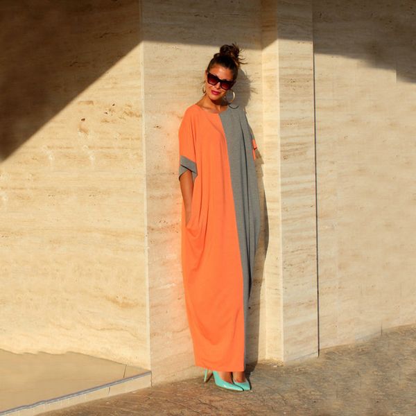 2017 new summer women loose long dresses summer dresses casual color block pocket round neck short sleeve shift maxi dress vintage chiffon, Black;gray
2017 new summer women loose long dresses summer dresses casual color block pocket round neck short sleeve shift maxi dress vintage chiffon, Black;gray