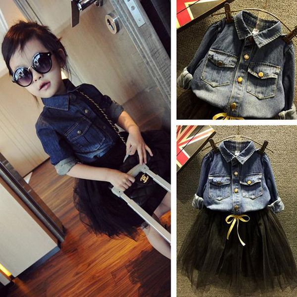 wholesale- new 2016 fashion children girls clothing (denim blouse+black tutu skirt) baby costume girls casual spring kids girls clothes, White
wholesale- new 2016 fashion children girls clothing (denim blouse+black tutu skirt) baby costume girls casual spring kids girls clothes, White
