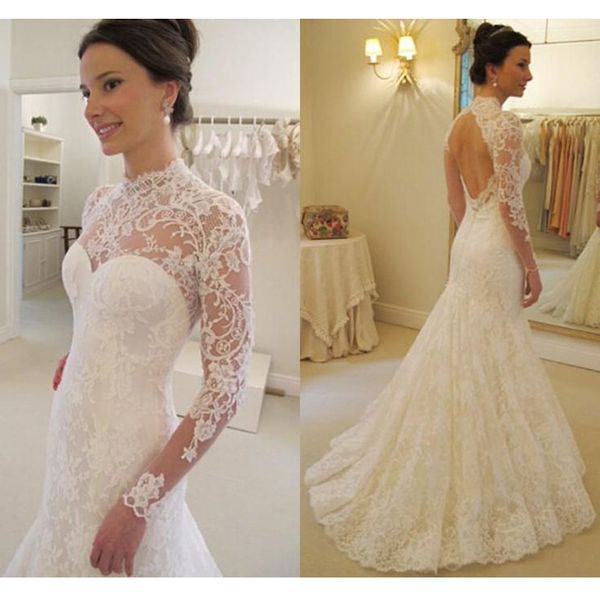 2017 new arrival elegant white lace mermaid wedding dress long illusion sleeves backless sweep-train bridals dresses high quality
2017 new arrival elegant white lace mermaid wedding dress long illusion sleeves backless sweep-train bridals dresses high quality