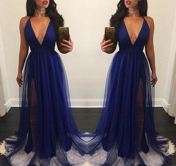 royal blue long prom dresses simple deep v-neck side split prom dress for party vestido de festa customize prom gowns, Black
royal blue long prom dresses simple deep v-neck side split prom dress for party vestido de festa customize prom gowns, Black