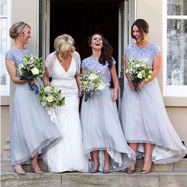 modest high low long tulle bridesmaid dresses 2017 sequin jewel short sleeves country maid of honor gowns formal wedding guest party dress, White;pink
modest high low long tulle bridesmaid dresses 2017 sequin jewel short sleeves country maid of honor gowns formal wedding guest party dress, White;pink