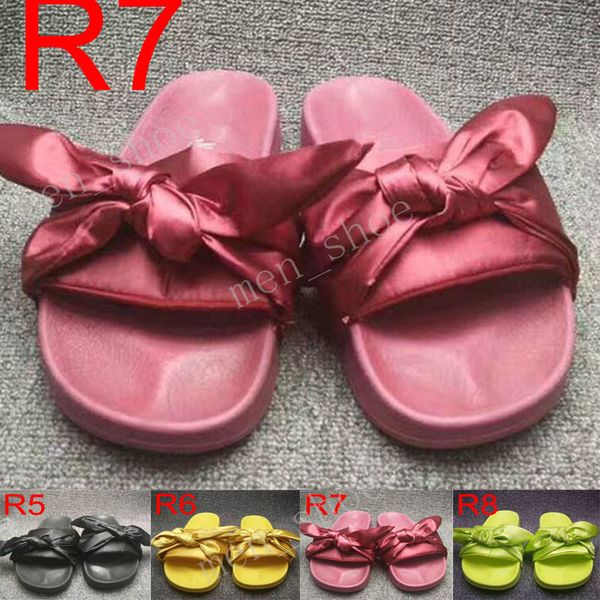 women slippers fenty rihanna bandana slide fenty bow slide indoor sandals women slide size 35-40(send withboxes and dust bag, Black
women slippers fenty rihanna bandana slide fenty bow slide indoor sandals women slide size 35-40(send withboxes and dust bag, Black