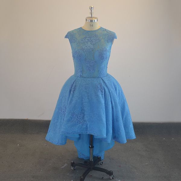 real sample blue lace high low prom dresses illusion short front long back formal prom party gown custom made china, Black
real sample blue lace high low prom dresses illusion short front long back formal prom party gown custom made china, Black