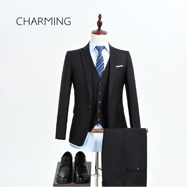 mens three piece suit (suit + vest + pants) fabric groom dress formal occasions mens business suits, Black;gray
mens three piece suit (suit + vest + pants) fabric groom dress formal occasions mens business suits, Black;gray