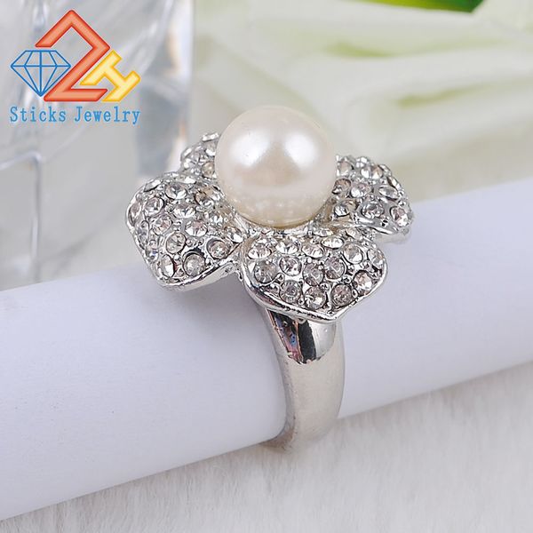 sticks jewelry fashion full rhinestone flower trendy ring zinc alloy white k plated pearl engagement wedding ring pearl jewelry, Golden;silver
sticks jewelry fashion full rhinestone flower trendy ring zinc alloy white k plated pearl engagement wedding ring pearl jewelry, Golden;silver