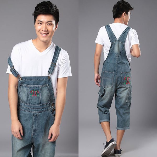 wholesale-men's denim bib pants fashion embroidery overalls loose jumpsuit capris ing, Blue
wholesale-men's denim bib pants fashion embroidery overalls loose jumpsuit capris ing, Blue