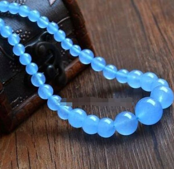 6-14mm natural sky blue jade round beads gem necklace fashion jewelry 17 inch, Silver
6-14mm natural sky blue jade round beads gem necklace fashion jewelry 17 inch, Silver