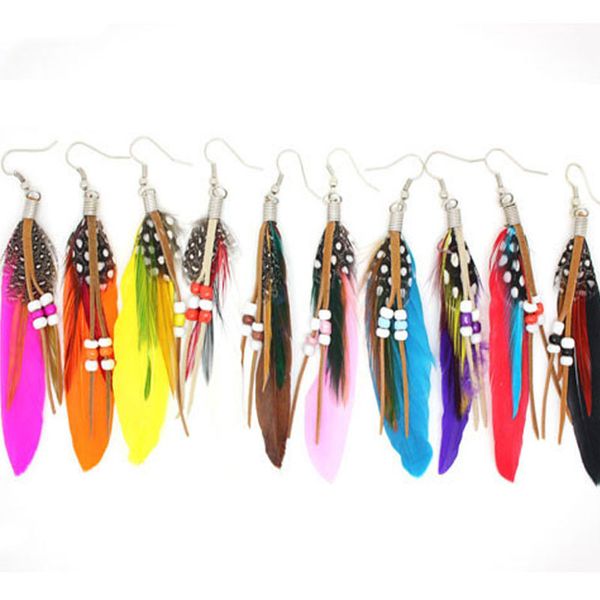 mixed color bohemia feather beaded dangle earring fashion accessories beach jewelry for women girl party club decor, Silver
mixed color bohemia feather beaded dangle earring fashion accessories beach jewelry for women girl party club decor, Silver