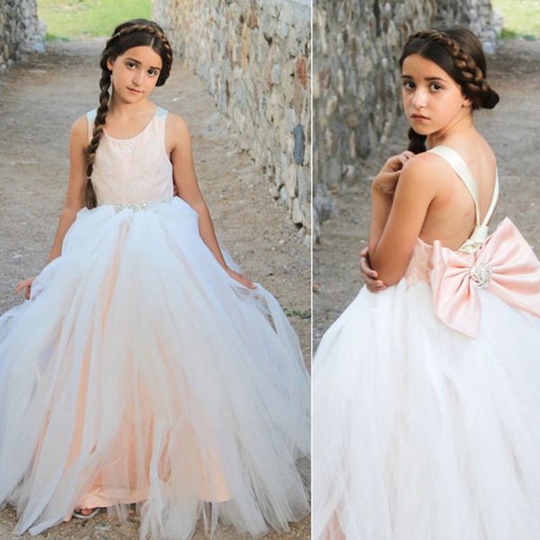 blush pink princess lace tulle flower girls dresses for weddings crystal sashes big bow backless bohemian children wedding party dresses, White;blue
blush pink princess lace tulle flower girls dresses for weddings crystal sashes big bow backless bohemian children wedding party dresses, White;blue