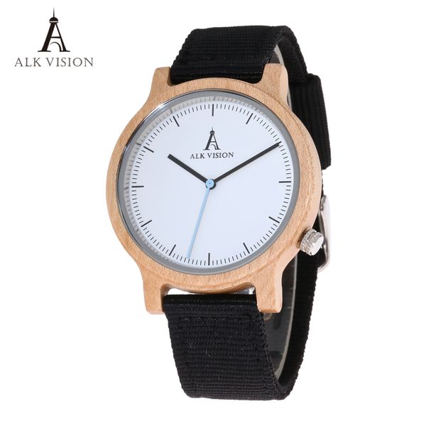 alk vision men wood watch with canvas strap fashion casual wristwatch simple quartz watch clock relogio masculino watches, Slivery;brown
alk vision men wood watch with canvas strap fashion casual wristwatch simple quartz watch clock relogio masculino watches, Slivery;brown