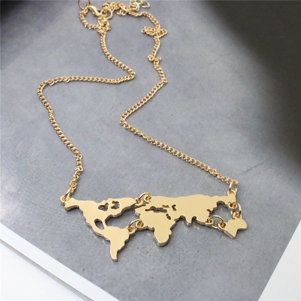 fashion ingenious world map necklace pendants gold plated alloy student necklace for friend gift short necklace, Silver
fashion ingenious world map necklace pendants gold plated alloy student necklace for friend gift short necklace, Silver