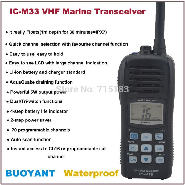 ic-m33 водонепроницаемый ipx7 поплавок marine radio аналоговый vhf two way радио высокого качества трансиверов walkie talkie ham
ic-m33 водонепроницаемый ipx7 поплавок marine radio аналоговый vhf two way радио высокого качества трансиверов walkie talkie ham