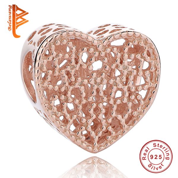 BELAWANG Rose Gold Charm 925 Sterling Silver Big Hole Beads Hollow Heart Charm Beads fit Pandora Bracelet&Necklaces for Best Jewelry Gift
BELAWANG Rose Gold Charm 925 Sterling Silver Big Hole Beads Hollow Heart Charm Beads fit Pandora Bracelet&Necklaces for Best Jewelry Gift