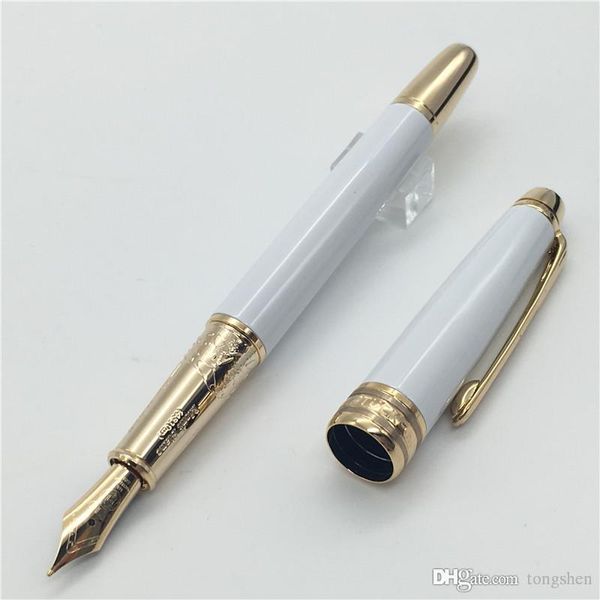 new mt 163 fountain pen , unique stationery white executive luxury pens with medium nib silver/gold trim # 163
new mt 163 fountain pen , unique stationery white executive luxury pens with medium nib silver/gold trim # 163