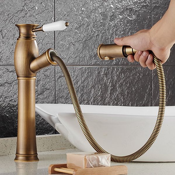 2017 antique vessel ceramic valve pull out /pull down with oil-rubbed bronze porcelain handle bathroom sink faucets hs322 
2017 antique vessel ceramic valve pull out /pull down with oil-rubbed bronze porcelain handle bathroom sink faucets hs322