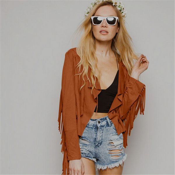 wholesale- 2016 new autumn women fringe jacket short women tassel suede jacket ladies solid faux suede coat cardigan a076, Black;brown
wholesale- 2016 new autumn women fringe jacket short women tassel suede jacket ladies solid faux suede coat cardigan a076, Black;brown